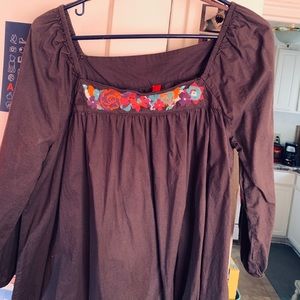 H&M Charcoal Gray Peasant Dress Size 10 🎉♥️